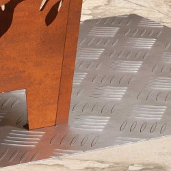 Plaques en Aluminium à Motif Damier 2 pcs Antidérapantes 50x50 cm 