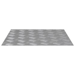 Plaques en Aluminium à Motif Damier 2 pcs Antidérapantes 50x50 cm 
