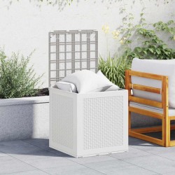 Coffre de Rangement Jardin Blanc 55x53x57 cm PP 