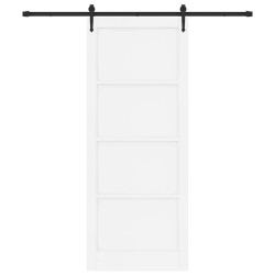 Porte coulissante avec quincaillerie 'ORKDAL'en pin massif blanc 