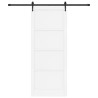 Porte coulissante avec quincaillerie 'ORKDAL'en pin massif blanc 
