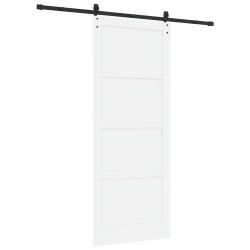 Porte coulissante avec quincaillerie 'ORKDAL'en pin massif blanc 