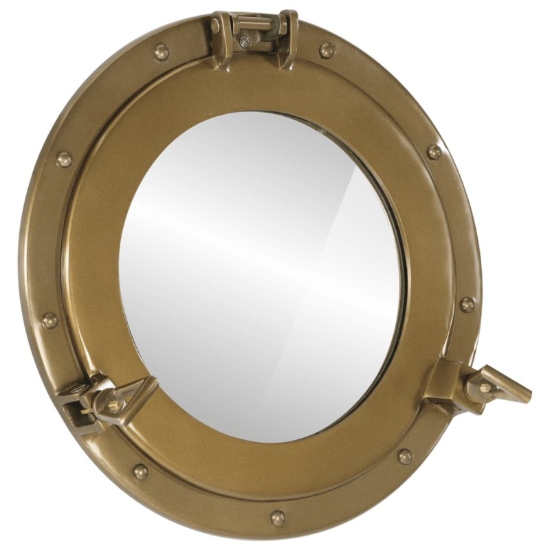 Miroir en forme de hublot mural Ø38 cm aluminium et verre Miroir en forme de hublot mural Ø38 cm aluminium et verre
