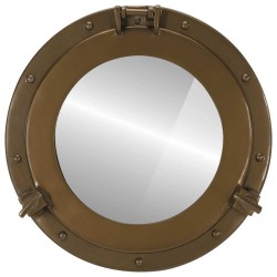 Miroir en forme de hublot mural Ø38 cm aluminium et verre 