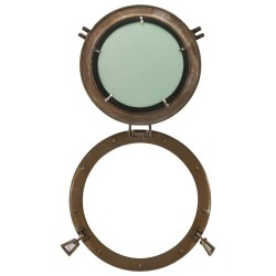 Miroir en forme de hublot mural Ø38 cm aluminium et verre 