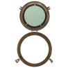 Miroir en forme de hublot mural Ø38 cm aluminium et verre 