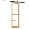 Porte coulissante avec quincaillerie 'ORKDAL'Bois massif & verre 