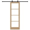 Porte coulissante avec quincaillerie 'ORKDAL'Bois massif & verre 