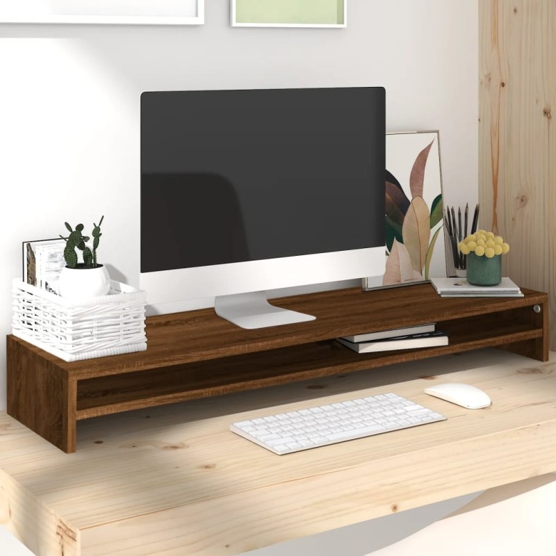 Support de moniteur Chêne marron 100x24x13 cm Bois d'ingénierie 