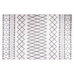 Tapis lavable antidérapant 160x230 cm noir et blanc 