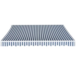 Auvent pliable manuel 350 cm Bleu/blanc  