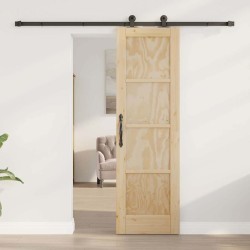 Porte coulissante avec kit matériel "ORKDAL" en bois massif de pin 