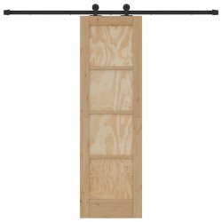 Porte coulissante avec kit matériel "ORKDAL" en bois massif de pin 