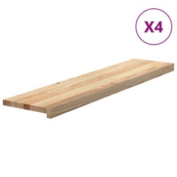 Marches d'escalier 4pcs non traité 110x30x2cm bois chêne massif 