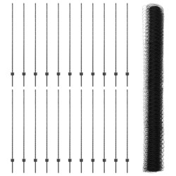 Pieux de clôture 22 pcs U-Channel Gris 150 cm Acier 