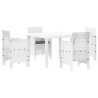 Ensemble de salle à manger de jardin 5 pcs Blanc 