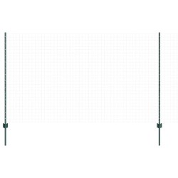 Lot de 11 poteaux de clôture en U-Channel, verts et en acier de 140 cm. 