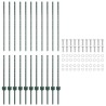 Lot de 11 poteaux de clôture en U-Channel, verts et en acier de 140 cm. 