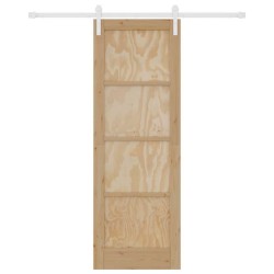 Porte coulissante avec kit de matériel 73.5x211 cm Bois massif pin 