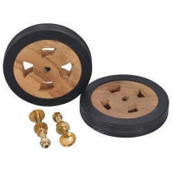 Roues de rechange pour transat 2 pcs Bois de teck solide 
