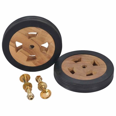 Roues de rechange pour transat 2 pcs Bois de teck solide 