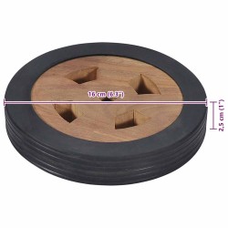 Roues de rechange pour transat 2 pcs Bois de teck solide 