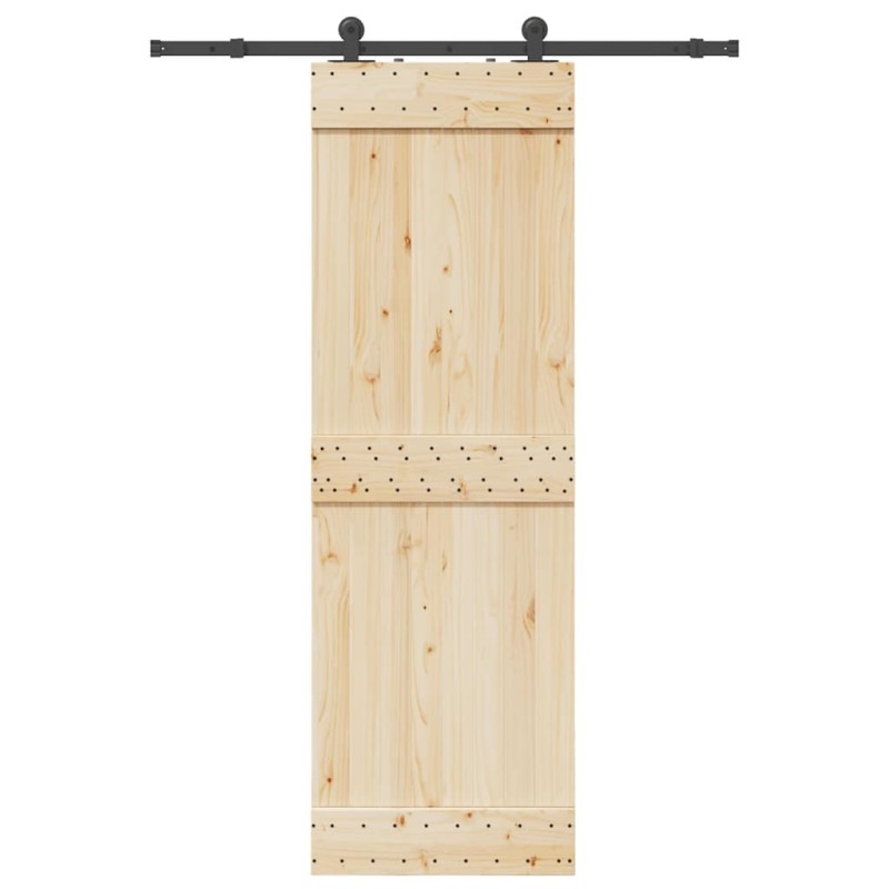 Kit de quincaillerie de porte coulissante 152,5 cm acier noir 