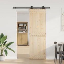 Kit de quincaillerie de porte coulissante 152,5 cm acier noir 
