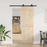 Kit de quincaillerie de porte coulissante 152,5 cm acier noir 