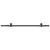 Kit de quincaillerie de porte coulissante 152,5 cm acier noir 