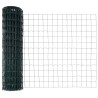 Clôture Euro avec 13 poteaux à piquet 1x25 m en acier galvanisé vert 
