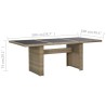 Table à manger Marron 200x100x74 cm Verre et résine tressée 