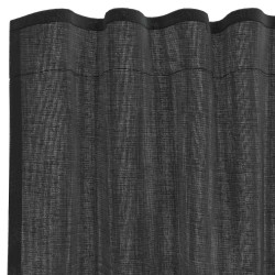 Rideaux en voile avec passe-tringles 2 pcs noir 