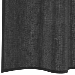 Rideaux en voile avec passe-tringles 2 pcs noir 