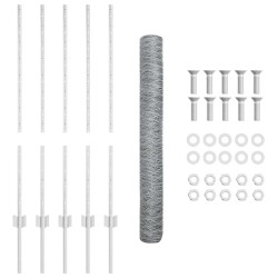 Poteaux de clôture 10 pcs U-Channel 100 cm Acier galvanisé 