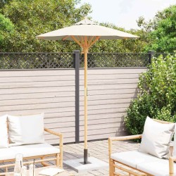 Parasol de jardin crème blanc 150 x 210 cm bambou 