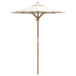 Parasol de jardin crème blanc 150 x 210 cm bambou 