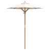 Parasol de jardin crème blanc 150 x 210 cm bambou 