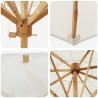 Parasol de jardin crème blanc 150 x 210 cm bambou 
