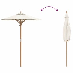 Parasol de jardin crème blanc 150 x 210 cm bambou 