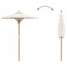 Parasol de jardin crème blanc 150 x 210 cm bambou 