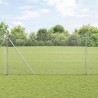 Clôture en fil soudé avec 13 poteaux pointus 1.5x25 m en acier galvanisé 