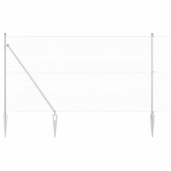 Clôture en fil soudé avec 13 poteaux pointus 1.5x25 m en acier galvanisé 