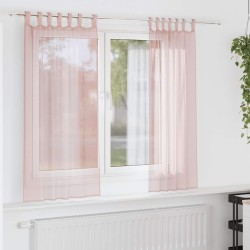 Rideaux en voile avec passe-tringles 2 pcs rose clair 