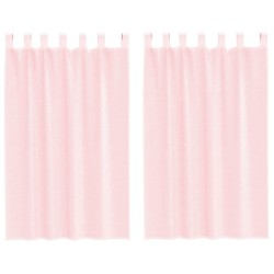 Rideaux en voile avec passe-tringles 2 pcs rose clair 