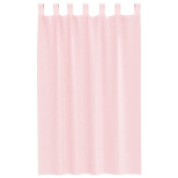Rideaux en voile avec passe-tringles 2 pcs rose clair 