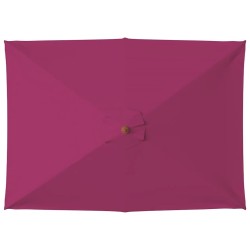 Parasol d'extérieur avec mât en bois 150x200 cm rouge bordeaux 