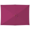 Parasol d'extérieur avec mât en bois 150x200 cm rouge bordeaux 