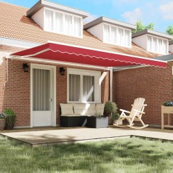 Tissu de Remplacement d'Auvent pour Cadre de 4,5x3,5 m Rouge 