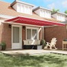 Tissu de Remplacement d'Auvent pour Cadre de 4,5x3,5 m Rouge 